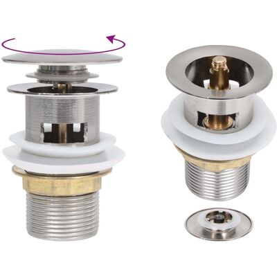 vidaXL Silber Überlauf Push-Drain - Ablauf vidaXL Silber Überlauf Push-Drain - Ablauf