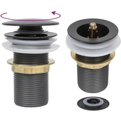 Drain de lavabo vidaXL gris - Fonction Push, Modèle Inconnu Drain de lavabo vidaXL gris - Fonction Push, Modèle Inconnu