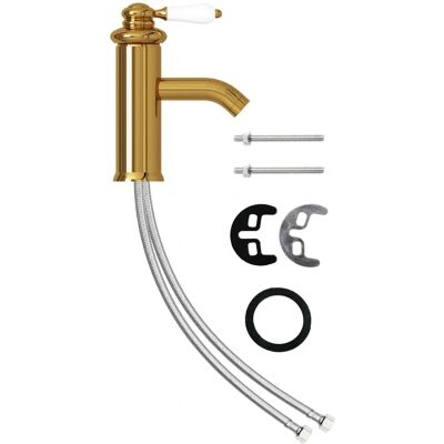 vidaXL Guld badeværelsesvaskekran - 130x180 mm - Badekran vidaXL Guld badeværelsesvaskekran - 130x180 mm - Badekran