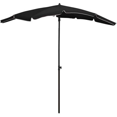 vidaXL Gartenparaplu mit Stange 200x130 cm Schwarz - Gartenschirm vidaXL Gartenparaplu mit Stange 200x130 cm Schwarz - Gartenschirm