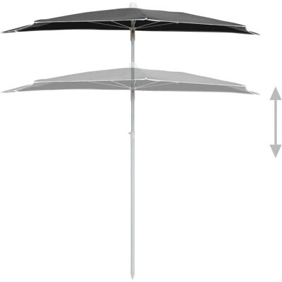 vidaXL Puolikuun muotoinen puutarhaparasolilla ja tolppa 180x90 cm - Puutarhaparasol vidaXL Puolikuun muotoinen puutarhaparasolilla ja tolppa 180x90 cm - Puutarhaparasol