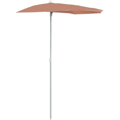 Sombrilla de jardín semicircular con poste - Resistente a UV, Acero, 180x90 cm Sombrilla de jardín semicircular con poste - Resistente a UV, Acero, 180x90 cm