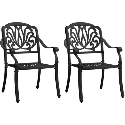 VidaXL Outdoor Chair 2 Stück - Gussaluminium Schwarz VidaXL Outdoor Chair 2 Stück - Gussaluminium Schwarz