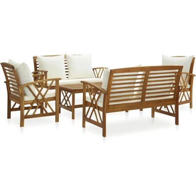 Set di Mobili da Giardino VidaXL - Legno di Acacia Massiccio - Cuscini - 6 Posti Set di Mobili da Giardino VidaXL - Legno di Acacia Massiccio - Cuscini - 6 Posti