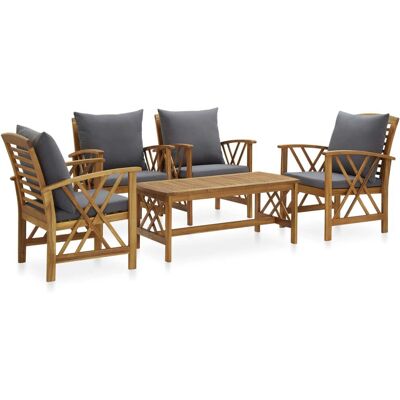 Vida XL 3057994 Gartenset aus Akazienholz mit Kissen Vida XL 3057994 Gartenset aus Akazienholz mit Kissen