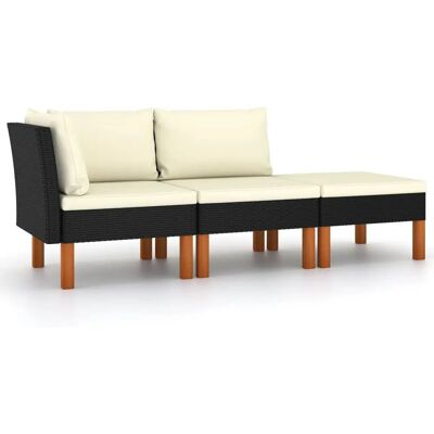 VidaXL Gartengarnitur - Langlebiger Rattan, Holz, Eukalyptus VidaXL Gartengarnitur - Langlebiger Rattan, Holz, Eukalyptus