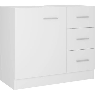 vidaXL Witte Engineered Wood Badkamer Wastafel Kast - Opberg Organizer vidaXL Witte Engineered Wood Badkamer Wastafel Kast - Opberg Organizer