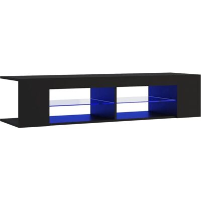 vidaXL Schwarzer TV-Schrank mit LED-Lichtern - TV & HiFi Möbel vidaXL Schwarzer TV-Schrank mit LED-Lichtern - TV & HiFi Möbel