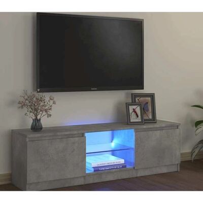 vidaXL Meuble TV avec Éclairage LED Gris Béton - Type de Téléviseur vidaXL Meuble TV avec Éclairage LED Gris Béton - Type de Téléviseur