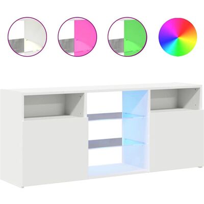 vidaXL 804301 TV Kast met LED Verlichting Wit 120x30x50 cm - TV Kast vidaXL 804301 TV Kast met LED Verlichting Wit 120x30x50 cm - TV Kast
