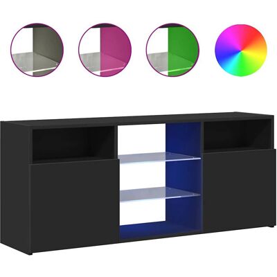 vidaXL 804302 TV Cabinet - LED Lights Black 120x30x50 cm TV Stand vidaXL 804302 TV Cabinet - LED Lights Black 120x30x50 cm TV Stand