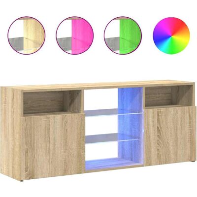 vidaXL 804304 Meuble TV Chêne Sonoma avec LED - Meuble TV - Publicité vidaXL 804304 Meuble TV Chêne Sonoma avec LED - Meuble TV - Publicité
