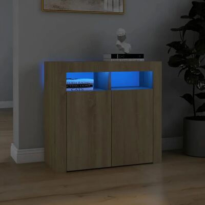 vidaXL Sonoma Eiken LED Dressoir - Opbergruimte & Modern Uiterlijk vidaXL Sonoma Eiken LED Dressoir - Opbergruimte & Modern Uiterlijk