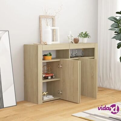 vidaXL Sideboard mit LED-Leuchten Sonoma Eiche - Aufbewahrungsschrank vidaXL Sideboard mit LED-Leuchten Sonoma Eiche - Aufbewahrungsschrank