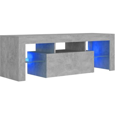 vidaXL Meuble TV avec lumières LED Gris béton - Meuble TV - Publicité vidaXL Meuble TV avec lumières LED Gris béton - Meuble TV - Publicité