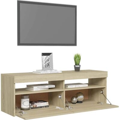 vidaXL TV-Schrank mit LED-Lichtern Sonoma Eiche - TV Möbel vidaXL TV-Schrank mit LED-Lichtern Sonoma Eiche - TV Möbel