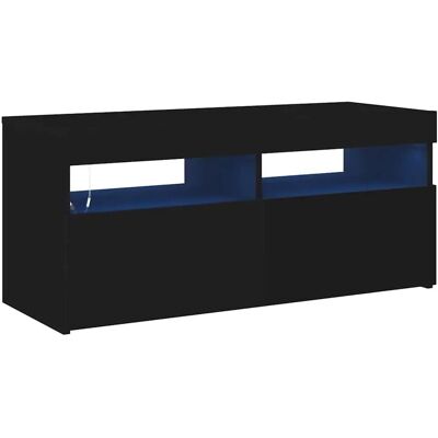 vidaXL TV-Schrank mit LED-Lichtern Schwarz 90x35x40 cm - TV-Schrank vidaXL TV-Schrank mit LED-Lichtern Schwarz 90x35x40 cm - TV-Schrank