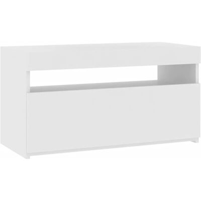 vidaXL Weißes TV Möbel mit LED-Lichtern - 75x35x40cm - Modernes Sideboard vidaXL Weißes TV Möbel mit LED-Lichtern - 75x35x40cm - Modernes Sideboard