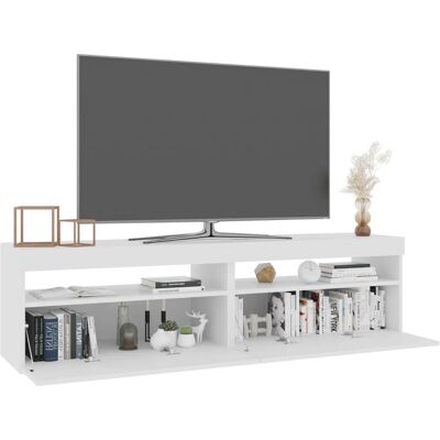 vidaXL 2 Stck. TV-Schränke mit LED-Beleuchtung Weiß - Medieneinheit vidaXL 2 Stck. TV-Schränke mit LED-Beleuchtung Weiß - Medieneinheit