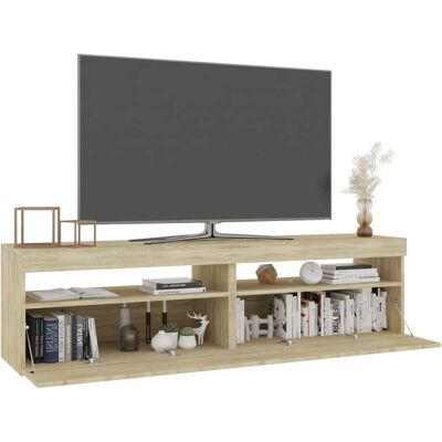 vidaXL Armario TV con luces LED Roble Sonoma - Mueble moderno vidaXL Armario TV con luces LED Roble Sonoma - Mueble moderno