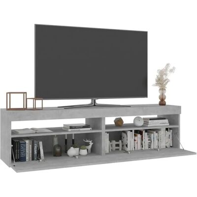 vidaXL 2 gabinetes de TV con luces LED gris hormigón - Muebles TV vidaXL 2 gabinetes de TV con luces LED gris hormigón - Muebles TV
