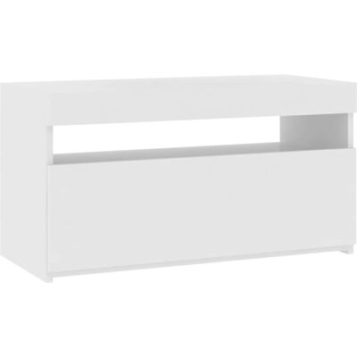 vidaXL Højglans hvidt TV-møbel med LED-lys - 75x35x40cm - Moderne Opbevaring vidaXL Højglans hvidt TV-møbel med LED-lys - 75x35x40cm - Moderne Opbevaring