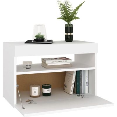 vidaXL 2x Meubles TV avec Lumières LED Blanc Meubles Salon - Publicité vidaXL 2x Meubles TV avec Lumières LED Blanc Meubles Salon - Publicité