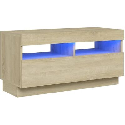 vidaXL TV-kast met LED-verlichting Sonoma Eiken - Type: Standaard - 80x35x40 cm vidaXL TV-kast met LED-verlichting Sonoma Eiken - Type: Standaard - 80x35x40 cm