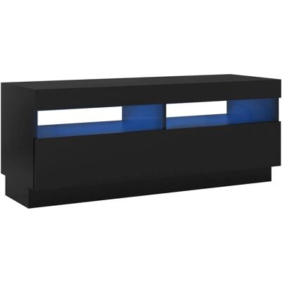 vidaXL Schwarzer TV-Schrank mit LED-Lichtern - TV-Möbel vidaXL Schwarzer TV-Schrank mit LED-Lichtern - TV-Möbel