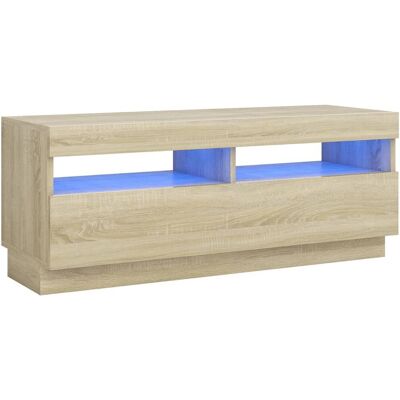 vidaXL TV-Schrank mit LED-Lichtern Sonoma Eiche - Fernsehtisch vidaXL TV-Schrank mit LED-Lichtern Sonoma Eiche - Fernsehtisch