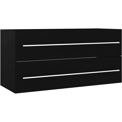 vidaXL Sort vaskeskabinet - 100x38,5x48 cm Engineered Træ vidaXL Sort vaskeskabinet - 100x38,5x48 cm Engineered Træ