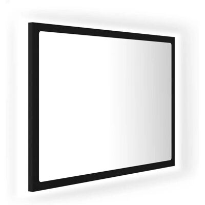 vidaXL LED łazienkowe lustro - Czarny akrylowy lustro na ścianę - 60x8,5x37 cm vidaXL LED łazienkowe lustro - Czarny akrylowy lustro na ścianę - 60x8,5x37 cm