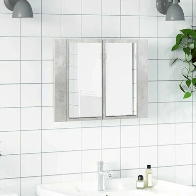 vidaXL LED badeværelsesspejlskab Betongrå - Badeværelsesskab vidaXL LED badeværelsesspejlskab Betongrå - Badeværelsesskab