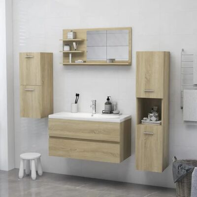 Specchio bagno Sonoma Rovere vidaXL - Legno, 90x10.5x45 cm Specchio bagno Sonoma Rovere vidaXL - Legno, 90x10.5x45 cm