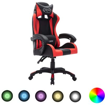 vidaXL Bürostuhl - Verstellbarer RGB Gaming Stuhl - Rot & Schwarz vidaXL Bürostuhl - Verstellbarer RGB Gaming Stuhl - Rot & Schwarz