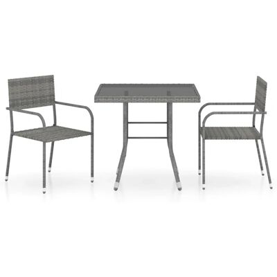 vidaXL Gartenmöbel-Set - Anthrazit & Grau Poly Rattan - 3 Stück vidaXL Gartenmöbel-Set - Anthrazit & Grau Poly Rattan - 3 Stück