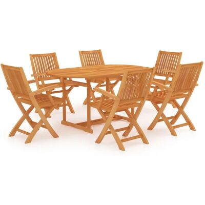Maisonchic Teak-Gartenmöbel-Set - 7 Stück - Braun Maisonchic Teak-Gartenmöbel-Set - 7 Stück - Braun