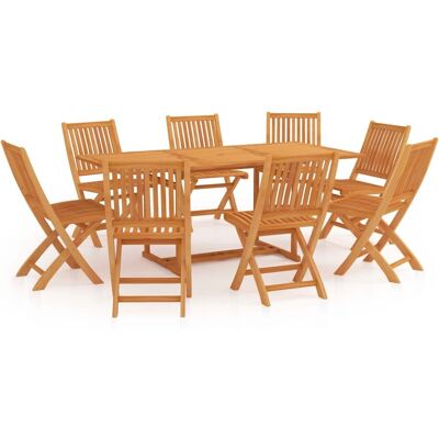 vidaXL 9-teiliges Gartentisch-Set aus Teakholz vidaXL 9-teiliges Gartentisch-Set aus Teakholz