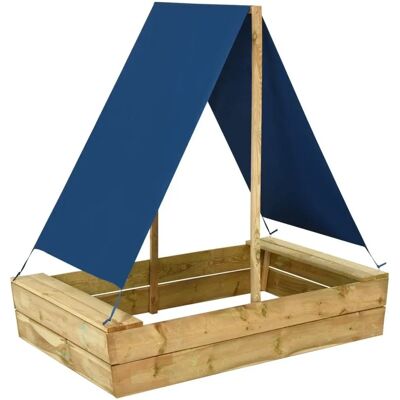 vidaXL Braune imprägnierte Kiefernholz Sandkiste mit Dach - Gartenspielzeug vidaXL Braune imprägnierte Kiefernholz Sandkiste mit Dach - Gartenspielzeug