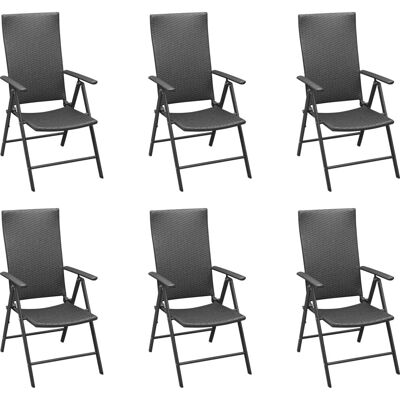 vidaXL 7 Piece Garten Esstisch Set Schwarz Braun Außen vidaXL 7 Piece Garten Esstisch Set Schwarz Braun Außen