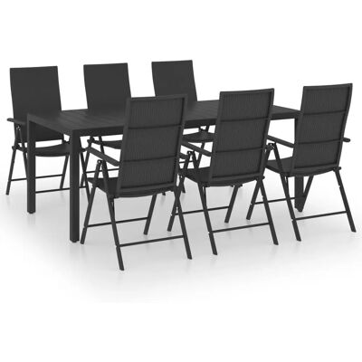 vidaXL 3060062 Outdoor-Möbelset - Garten Ess-Set 7 Stück Schwarz vidaXL 3060062 Outdoor-Möbelset - Garten Ess-Set 7 Stück Schwarz