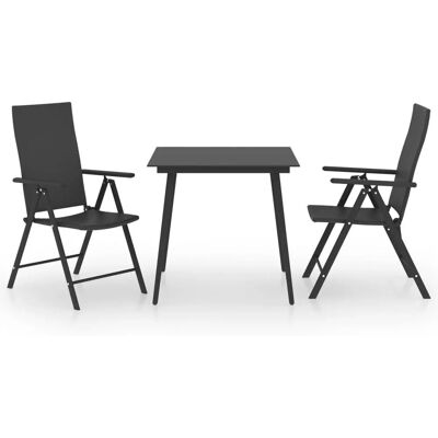vidaXL 3060064 Gartentisch- und Stuhlset - Schwarz vidaXL 3060064 Gartentisch- und Stuhlset - Schwarz