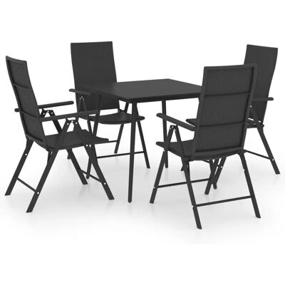 vidaXL Gartentisch-Set - 5-teilig Schwarz vidaXL Gartentisch-Set - 5-teilig Schwarz