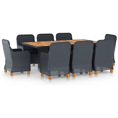 vidaXL Gartentisch-Set - Dunkelgrau, 9 stk vidaXL Gartentisch-Set - Dunkelgrau, 9 stk