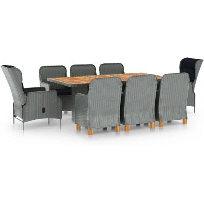 vidaXL Garten Ess-Set - Hellgrau - Garten Ess-Set vidaXL Garten Ess-Set - Hellgrau - Garten Ess-Set
