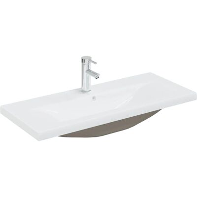 vidaXL Wbudowana umywalka 91x39x18 cm Biała Ceramika vidaXL Wbudowana umywalka 91x39x18 cm Biała Ceramika