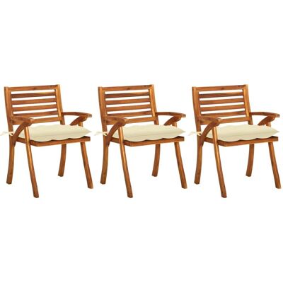 vidaXL Gartenstuhl-Set - Akazienholz, Kissen, 3 Stück vidaXL Gartenstuhl-Set - Akazienholz, Kissen, 3 Stück