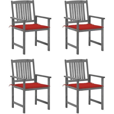 VidaXL Gartenstuhl - Akazienholz Grau - 4er Set VidaXL Gartenstuhl - Akazienholz Grau - 4er Set