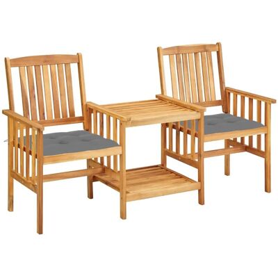 Vida XL Europe B.V. vidaXL krzesła ogrodowe ze stołem herbacianym i poduszką akacji litego drewna - outdoor furniture set Vida XL Europe B.V. vidaXL krzesła ogrodowe ze stołem herbacianym i poduszką akacji litego drewna - outdoor furniture set