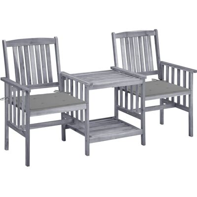 vidaXL Gartensessel mit Tisch und Kissen - Gartenmöbel vidaXL Gartensessel mit Tisch und Kissen - Gartenmöbel